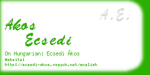akos ecsedi business card